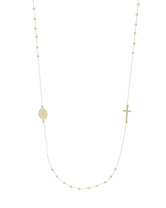 18CT Y/G ROSARY 45cm